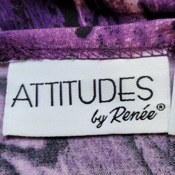 Attitudes by Renee' Purple Dopamine Irregular Hemline Tunic Top Size XS - Picture 10 of 14